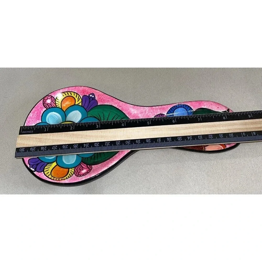 Spoon Rest Bright Colorful Floral Flowers Wall Decor Pottery Clay 8.5 Inch‎